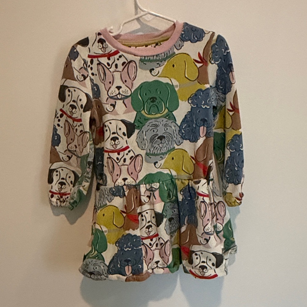 Mini Boden Multicolor Dog Print Dress